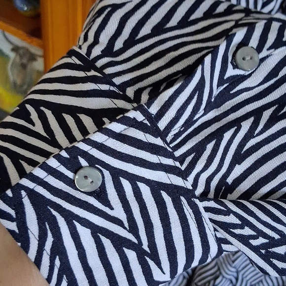 NWT Terra & Sky Navy White Stripe Print Mini Shirt Dress Size 4X - Picture 5 of 12